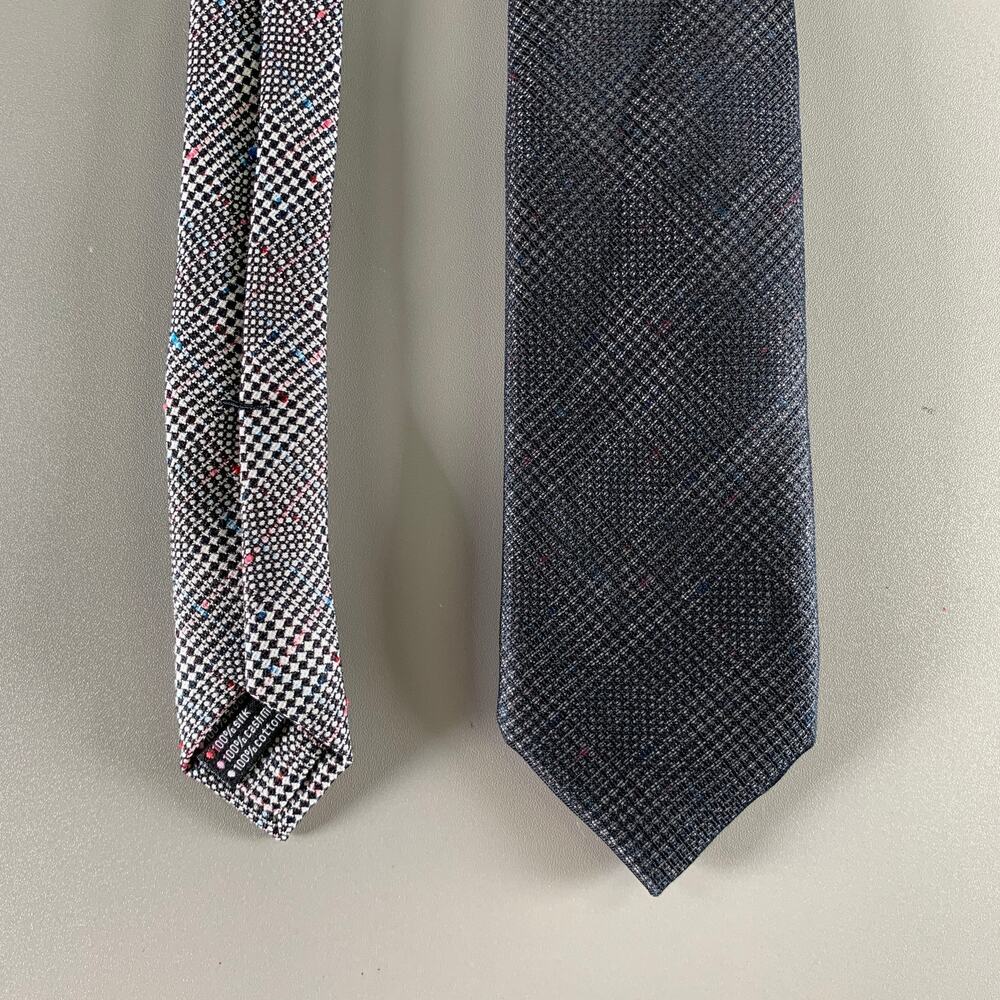 TITLE OF WORK Black Grey & White Glenplaid Silk Tie